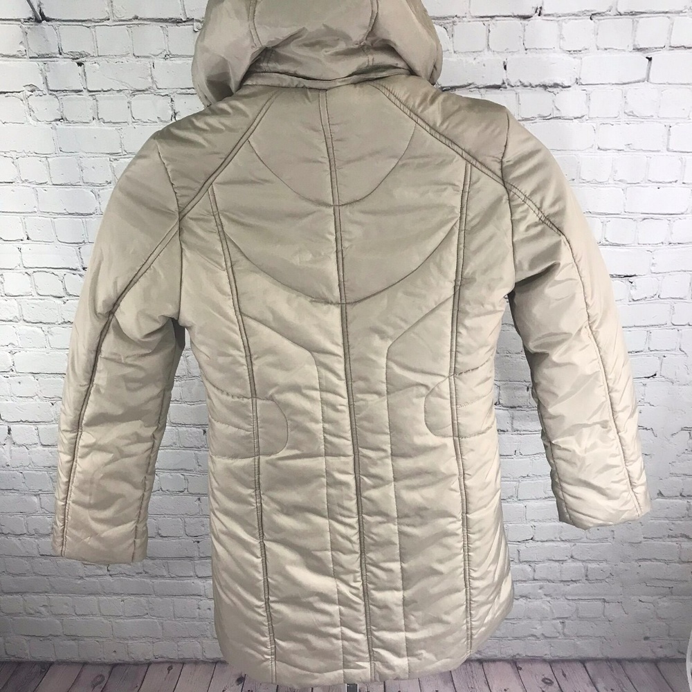 Preston & York Women's Puffer Hooded Tan Jacket - Picture 3 of 7